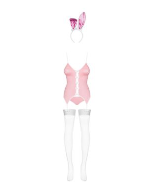 Эротический костюм зайки Obsessive Bunny suit 4 pcs costume pink L/XL, розовый, топ с подвязками, тр