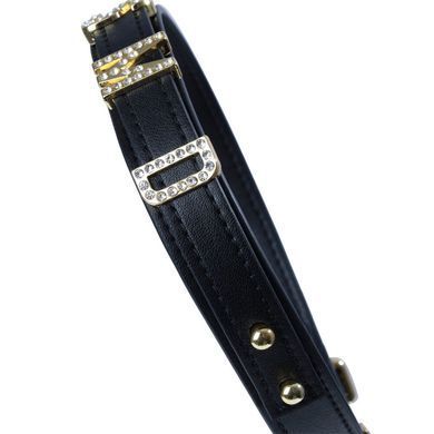 Нашийник LOCKINK Dark DIY Alphabet Collar, чорний, штучна шкіра, букви зі стразами