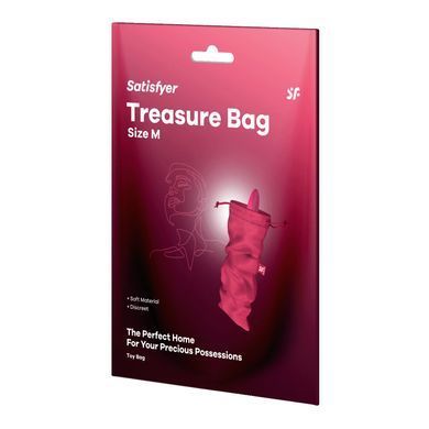 Мішечок для секс-іграшок Satisfyer Treasure Bag M, рожевий, на шнурку