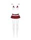 Эротический костюм школьницы с мини-юбкой Obsessive Schooly 5pcs costume L/XL бело-красный, топ, юбк