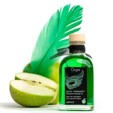 Набір для масажу Orgie &ndash; Sexy Therapy Apple (100 мл), їстівна розігрівальна олія + пір&rsquo;їнка