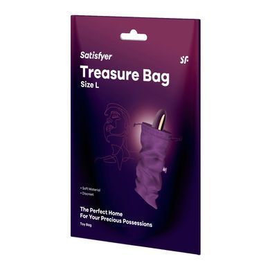 Мішечок для секс-іграшок Satisfyer Treasure Bag L, фіолетовий, на шнурку