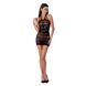 Сетчатое платье Passion BS063 One Size, Black, бодистокинг, халтер, кружевной узор
