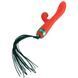 Вібратор-кролик з пульсацією та флогером LOCKINK SEVANDA Whip Vibrating Massage Wand, червоно-зелений