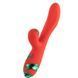 Вібратор-кролик з пульсацією та флогером LOCKINK SEVANDA Whip Vibrating Massage Wand, червоно-зелений