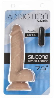Реалістичний фалоімітатор на присосці ADDICTION &mdash; Mark 7,5&Prime; Dildo With Balls, Beige