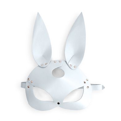 Кожаная маска Зайки Art of Sex - Bunny mask, цвет Белый