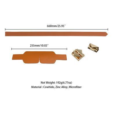 Маска на очі LOCKINK Blindfold Kit, коричнева, натуральна шкіра, регульований обсяг