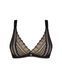 Мереживний бюстгальтер із трикутною чашкою Obsessive Estiqua bra M/L, чорний, широкі лямки