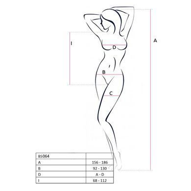 Бодістокінг Passion BS064 One Size, Red, боді, закрите плече, відкритий доступ