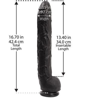 Фалоімітатор Doc Johnson Dick Rambone Cock Black (в ПЕ пакеті!), діаметр 6 см, довжина 42 см, ПВХ