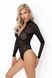Боді під леопард Noir Handmade F287 Leopard flock bodysuit with long sleeves, M, довгий рукав