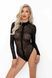 Боді під леопард Noir Handmade F287 Leopard flock bodysuit with long sleeves, M, довгий рукав