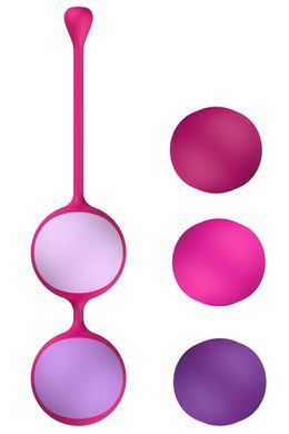 Вагінальні кульки Liebe Kewos &mdash; Cerise/Candy Violet, 5 кульок у комплекті, 15, 25, 35, 45 та 55 г