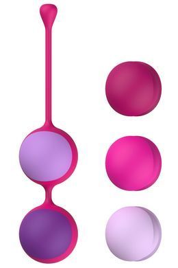 Вагінальні кульки Liebe Kewos &mdash; Cerise/Candy Violet, 5 кульок у комплекті, 15, 25, 35, 45 та 55 г