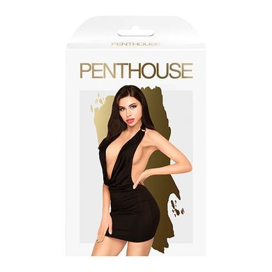 Мінісукня Penthouse - Heart Rob Black M/L, хомут, глибоке декольте, мініатюрні стрінги