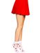 Носки женские с клубничным принтом Leg Avenue Strawberry ruffle top anklets One size, кружевные манж