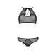 Комплект: бра, трусики з ажурним декором та відкритим кроком Passion URSULA SET L/XL, black