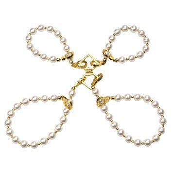 Перлинні наручники та поножі LOCKINK Pearl Handcuffs & Anklecuffs