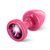 Анальная пробка со стразом Diogol ANNI round pink Рубин 25мм