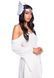 Пов&rsquo;язка на голову з крилами Leg Avenue Feather headband White, пір&rsquo;я та натуральна шкіра