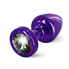 Анальная пробка со стразом Diogol ANNI round purple Карбонадо 25мм