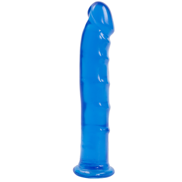 Фалоімітатор Doc Johnson Jelly Jewels Dong & Suction Cup Blue, діаметр 3,6 см, антибактеріальний ПВХ