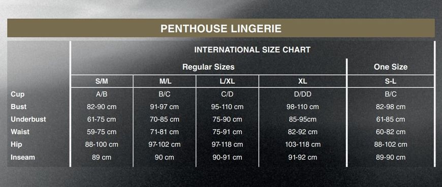 Трусики-слипы Penthouse Too Hot To Be Real L/XL Black, кружево, регулируемая посадка