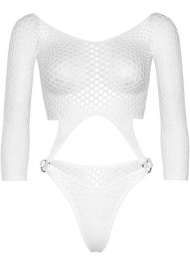 Еротичне боді Leg Avenue Top bodysuit with thong back White