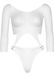 Еротичне боді Leg Avenue Top bodysuit with thong back White