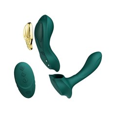 Смарт-вибратор в трусики Zalo - AYA Turquoise Green, насадка и пульт ДУ