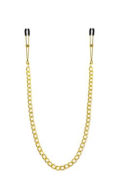Тонкие зажимы для сосков с цепочкой Feral Feelings - Chain Thin nipple clamps, золото/черный