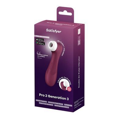 Вакуумний кліторальний стимулятор Satisfyer Pro 2 Generation 3 with Liquid Air Connect App Wіnе Red