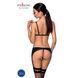 Комплект з екошкіри Passion MILEY SET S/M, black, трусики, бюстгальтер, пояс для панчіх