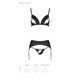 Комплект з екошкіри Passion MILEY SET S/M, black, трусики, бюстгальтер, пояс для панчіх