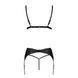 Комплект з екошкіри Passion MILEY SET S/M, black, трусики, бюстгальтер, пояс для панчіх