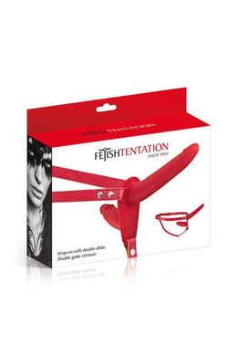 Двойной страпон Fetish Tentation Strap-On with Double Dildo Red