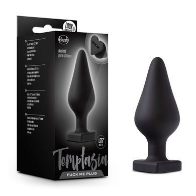 Анальна пробка Blush Temptasia &ndash; Fuck Me Anal Plug &ndash; Black, основа у вигляді сердечка