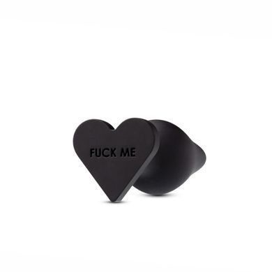 Анальна пробка Blush Temptasia &ndash; Fuck Me Anal Plug &ndash; Black, основа у вигляді сердечка