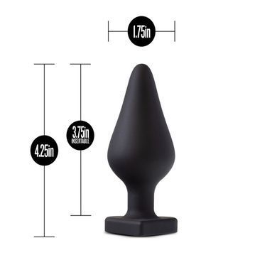 Анальна пробка Blush Temptasia &ndash; Fuck Me Anal Plug &ndash; Black, основа у вигляді сердечка
