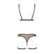 Еротичний комплект спідньої білизни Passion GABI SET XXL/XXXL beige, трусики з гартерами