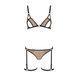 Еротичний комплект спідньої білизни Passion GABI SET XXL/XXXL beige, трусики з гартерами