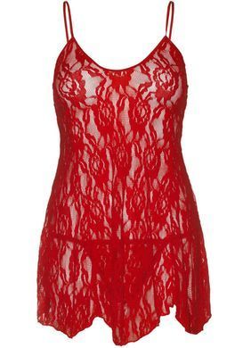 Сорочка бебі-дол Leg Avenue Rose Lace Flair Chemise Red, One Size