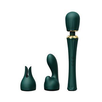 Вібромасажер з насадками Zalo &mdash; Kyro Wand Turquoise Green