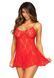 Сорочка бебі-дол Leg Avenue Rose Lace Flair Chemise Red, One Size