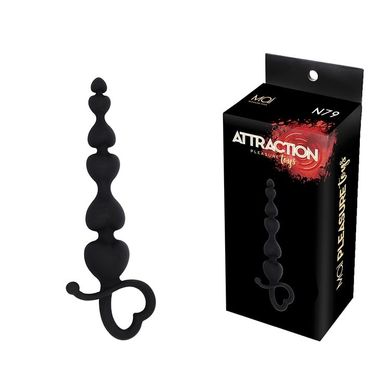 Анальні буси MAI Attraction Toys №79 Black, довжина 18 см, діаметр 3,1 см