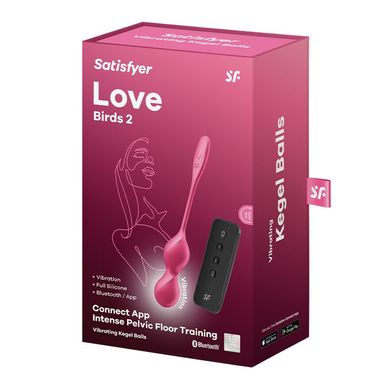 Вагинальные шарики с вибрацией Satisfyer Love Birds 2 Connect App Red