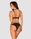 Еротичний комплект під латекс зі стрепами Obsessive Bagirela 2-pcs set L/XL, чорний, під леопард, бю