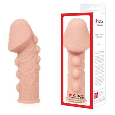 Насадка на член Kokos Extreme Sleeve ES.09 розмір M, потовщуюча, стимулюючий рельєф