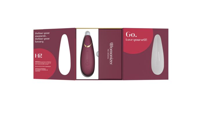 Вакуумный клиторальный стимулятор Womanizer Premium 2 - Bordeaux, функции Autopilot и Smart Silence